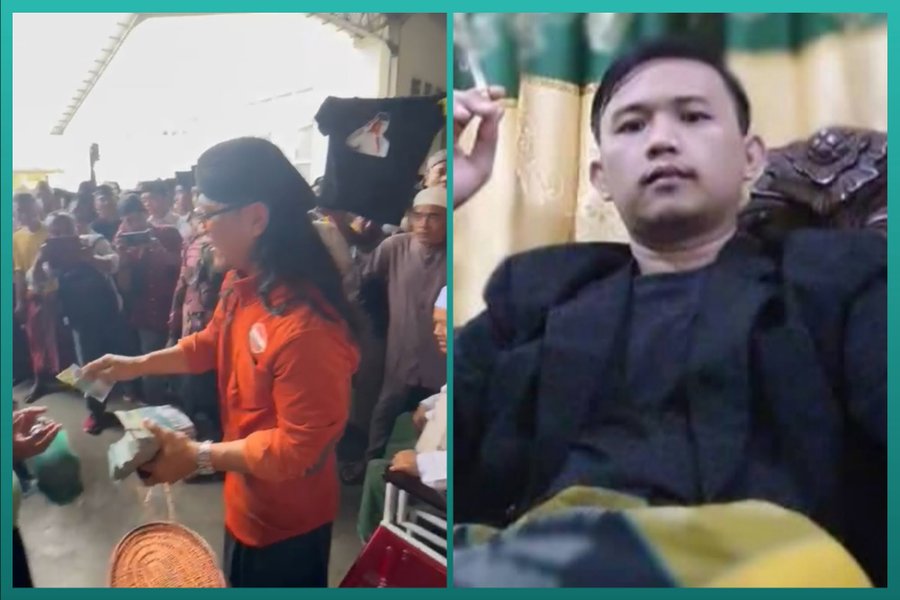 Foto : Potongan Video Gus Miftah Bagi-Bagi uang (Kiri) dan Fauzan Alias Murid Raja Hantu (Kanan)