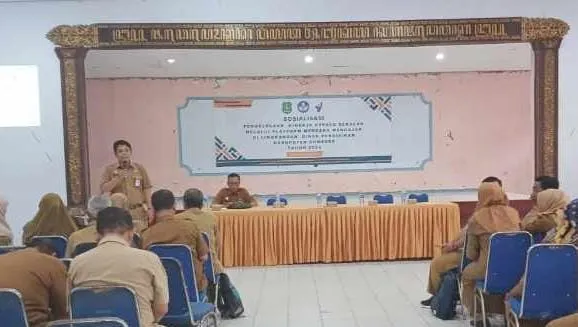 Foto: Situasi Forum Sosialiasasi Platform Mengajar Merdeka Dinas Pendidikan Kabupaten. Sumenep