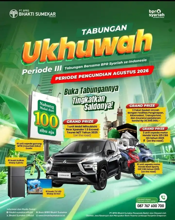 ‎BPRS Bhakti Sumekar Tebar Hadiah Xpander hingga Umrah, Cukup Nabung Mulai Rp100 Ribu‎ (Ilustrasi)